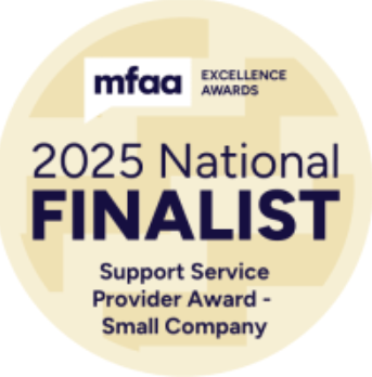 MFAA Excellence Awards 2025 National Finalist, Support Service Provider Award, Small Company