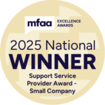 MFAA Excellence Awards 2025 National Winner, Support Service Provider Award, Small Company